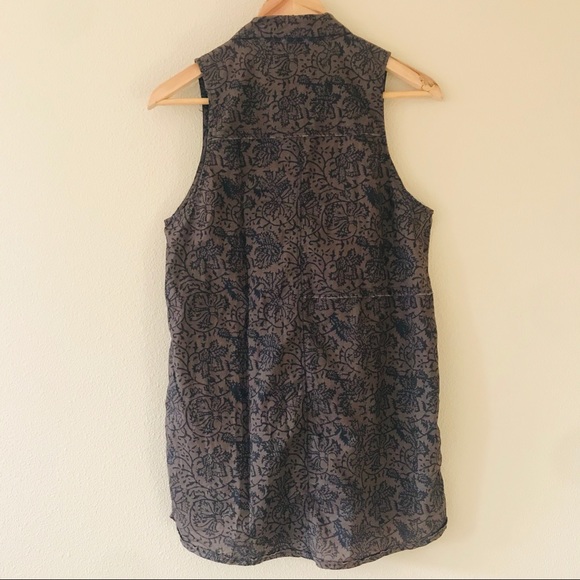 Free People Sleeveless Oversized Button Down Two Tone Lightweight Size XS - Picture 5 of 5